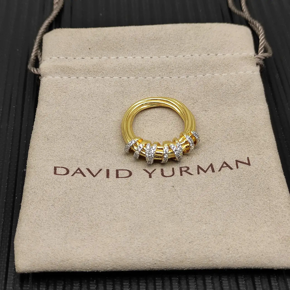 David Yurman Gold Rotating Curved Ring